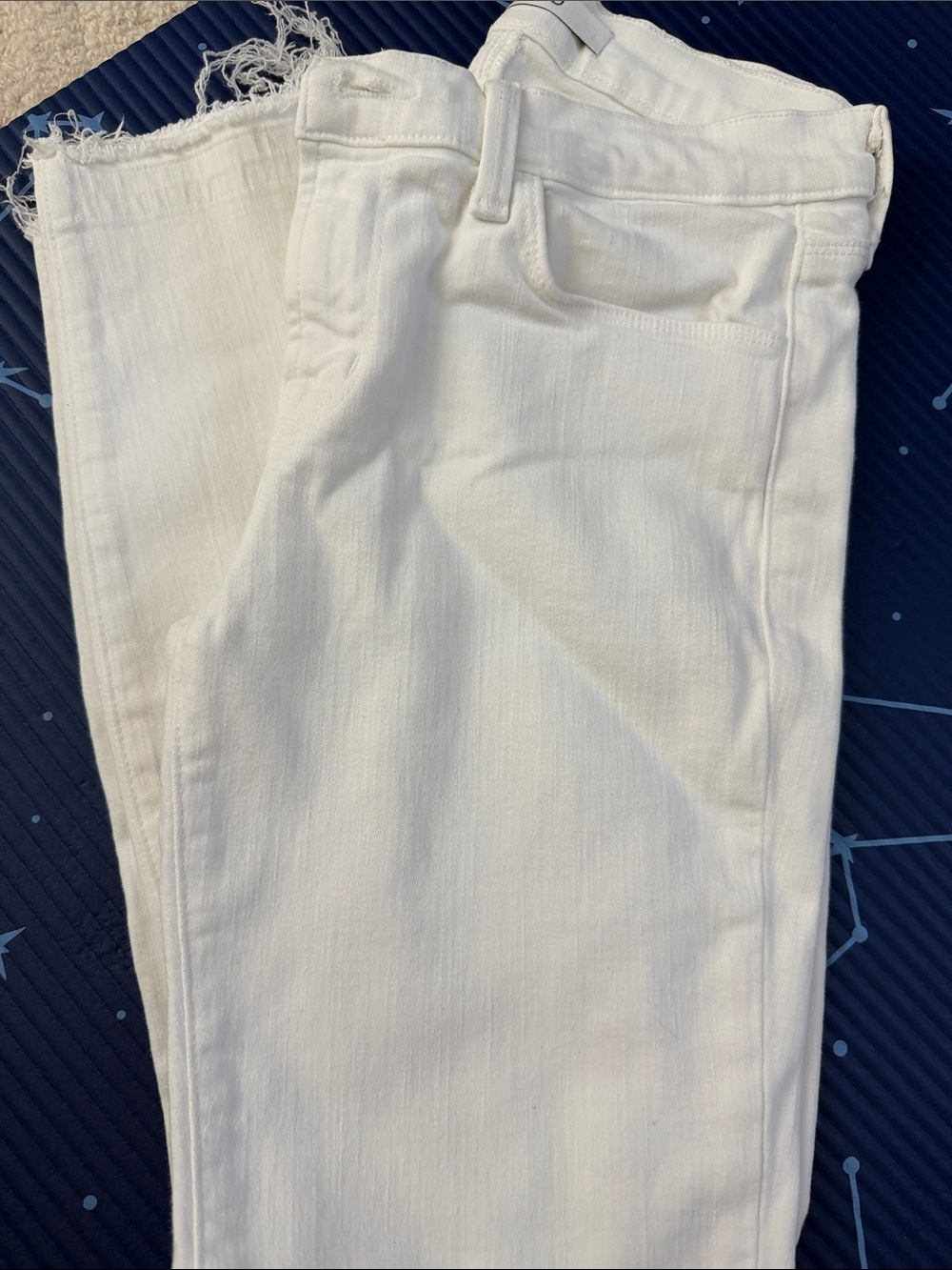 J Brand White Skinny Jeans with Frayed Hem